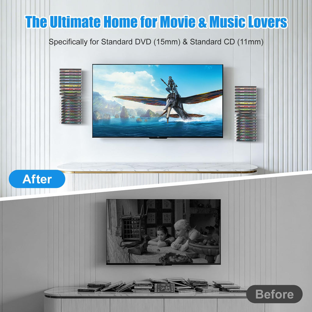 4 Pack Wall Mount Metal DVD Shelf R14052