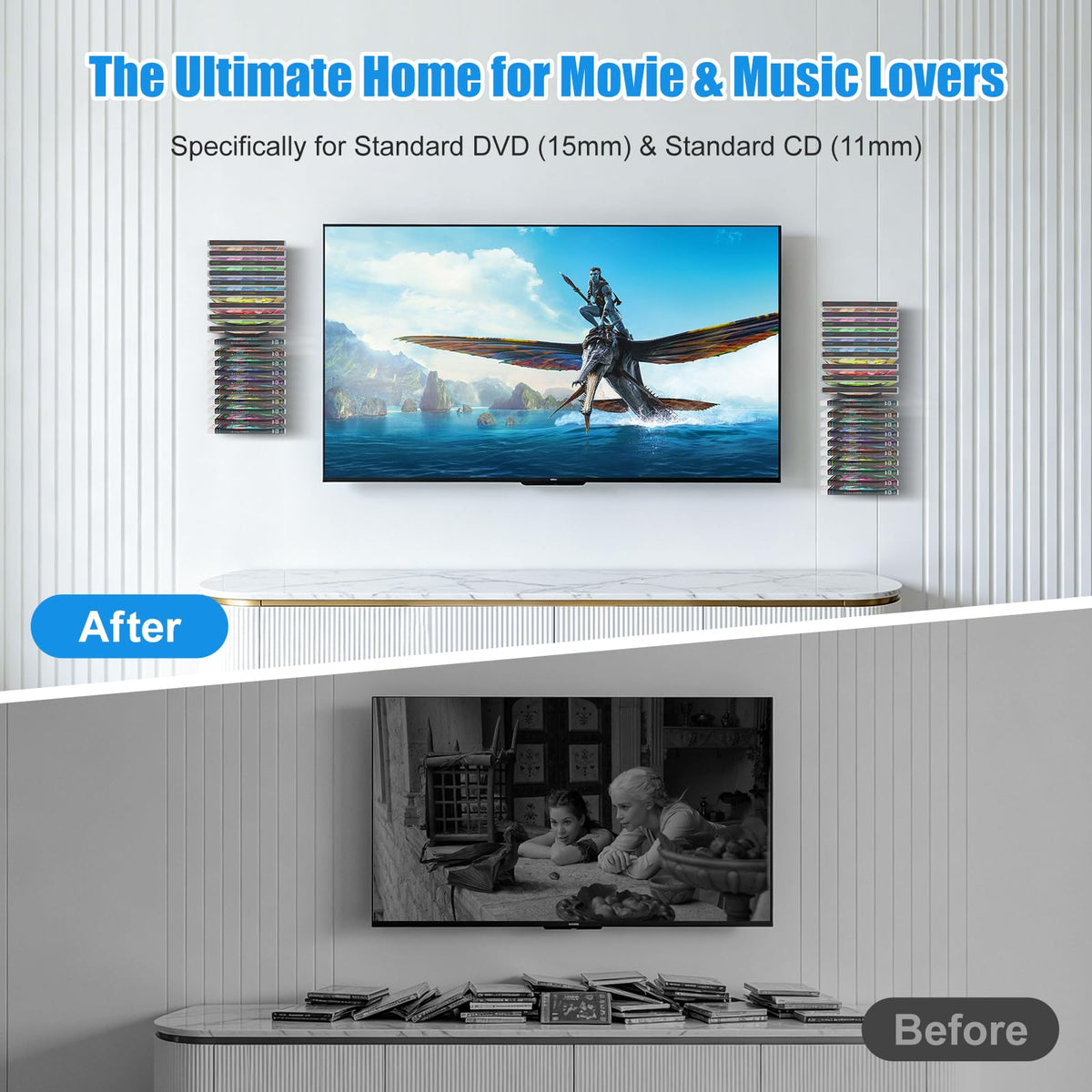 4 Pack Wall Mount Metal DVD Shelf R14052