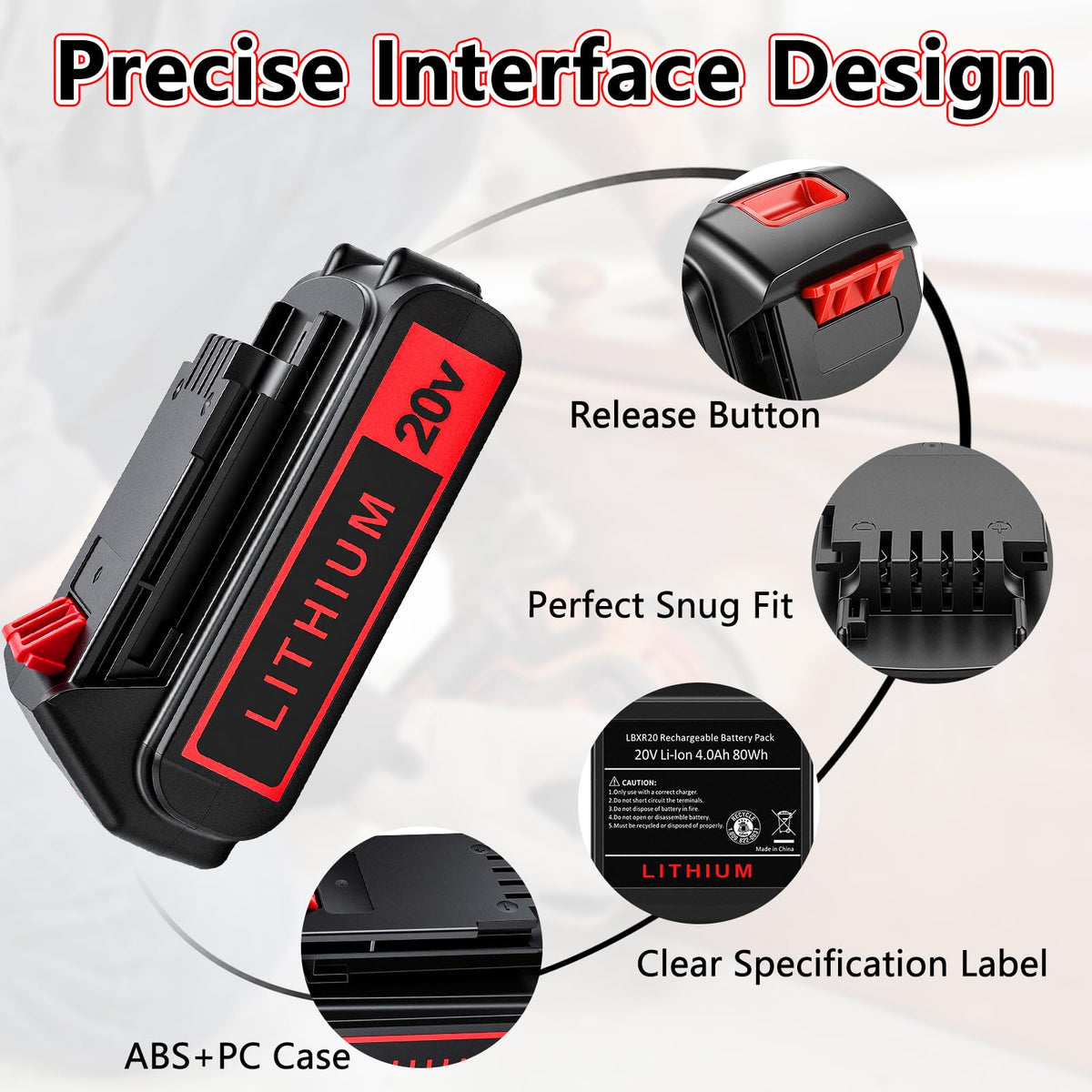 2-Pack 4.0Ah 20V Lithium Battery L8147
