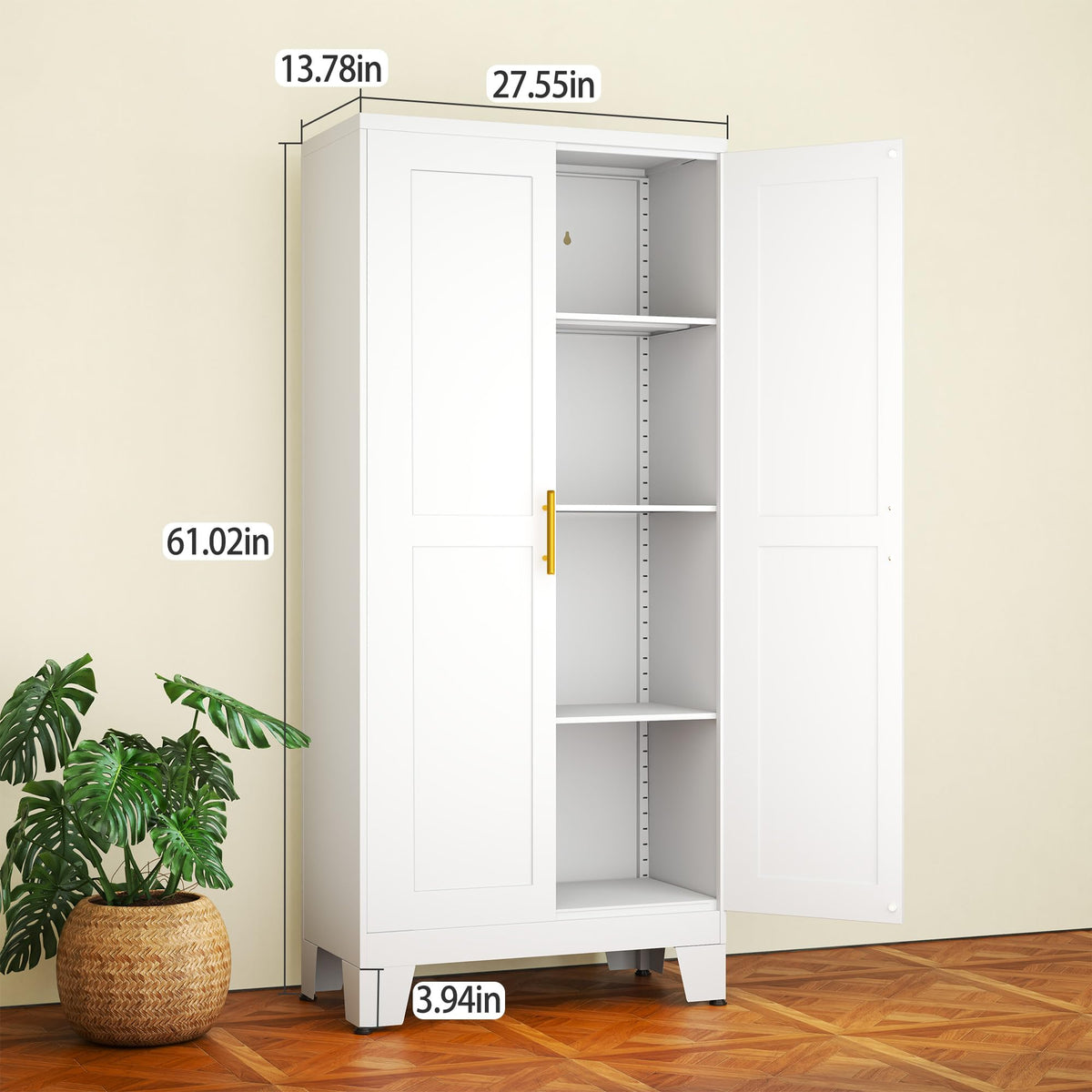 White Metal Storage Cabinet X2874