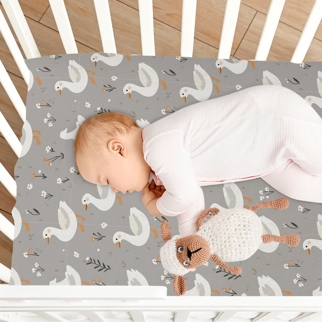 Soft Breathable Microfiber Crib Sheet Fits Standard Size Crib Mattress J11838