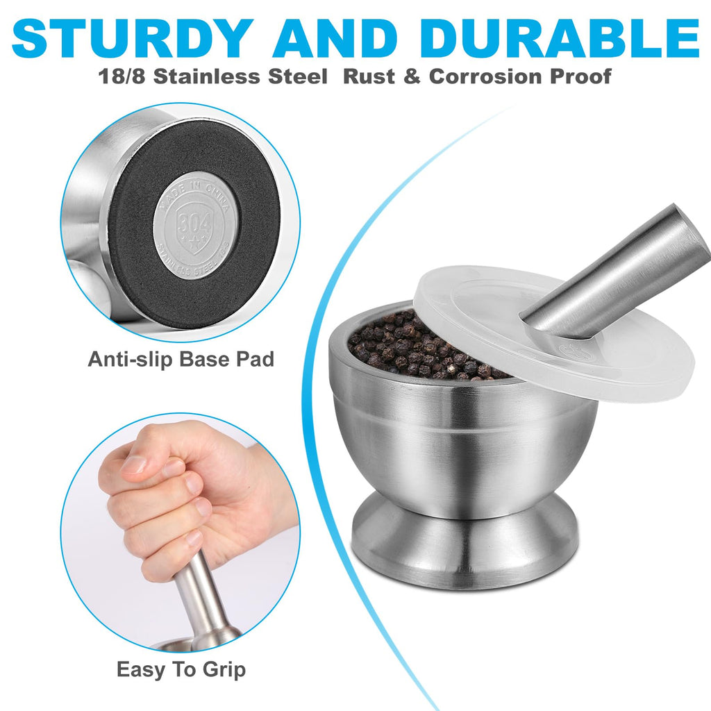Mortar and Pestle Set Stainless Steel S942