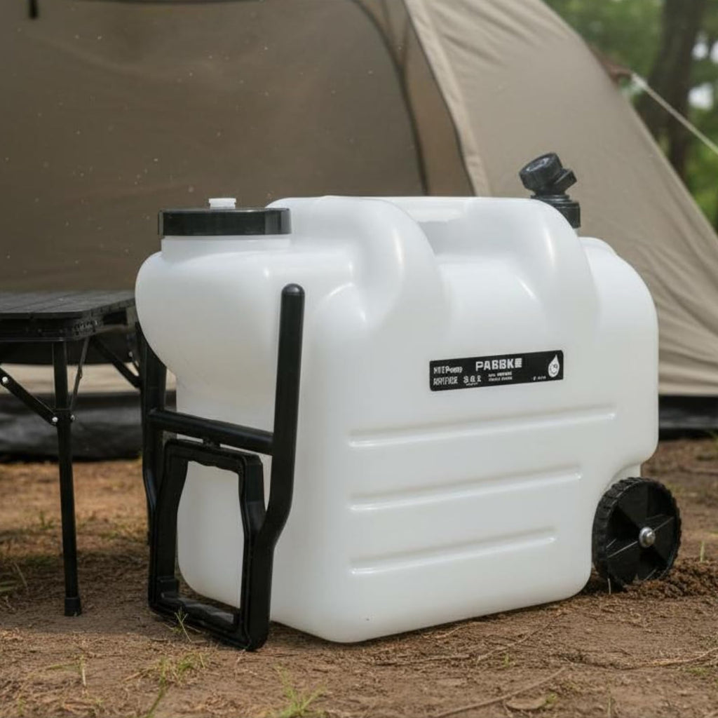White Portable Water Dispenser with Faucet and Wheels K800