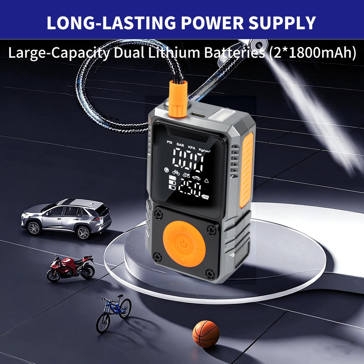 Portable 150PSI Cordless Tire Inflator with Pressure Gauge E712805