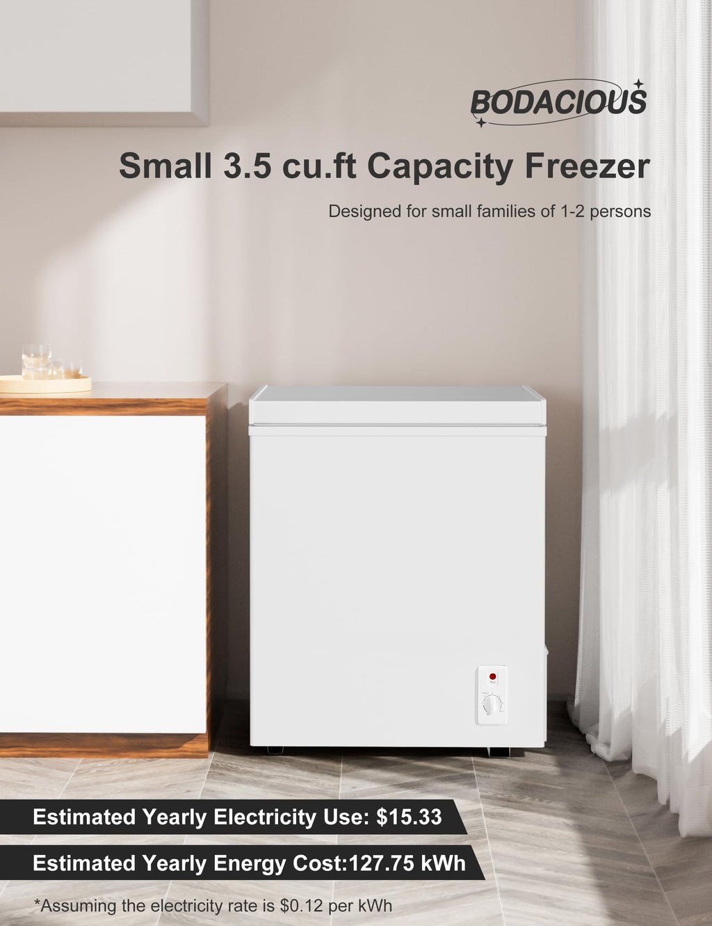 3.5 Cu. Ft White Chest Freezer A9245