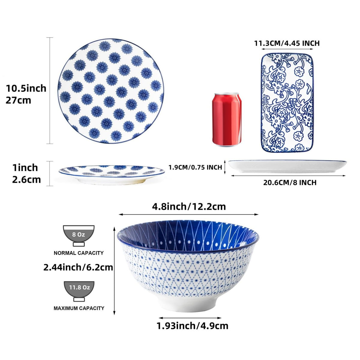 18 Pieces Ceramic Dinnerware Set Service for 6 N753461