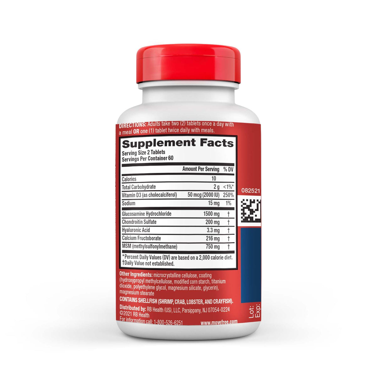 Glucosamine Chondroitin MSM Vitamin D3 Joint Support Supplement 120 Tablets 2 Pack G2168