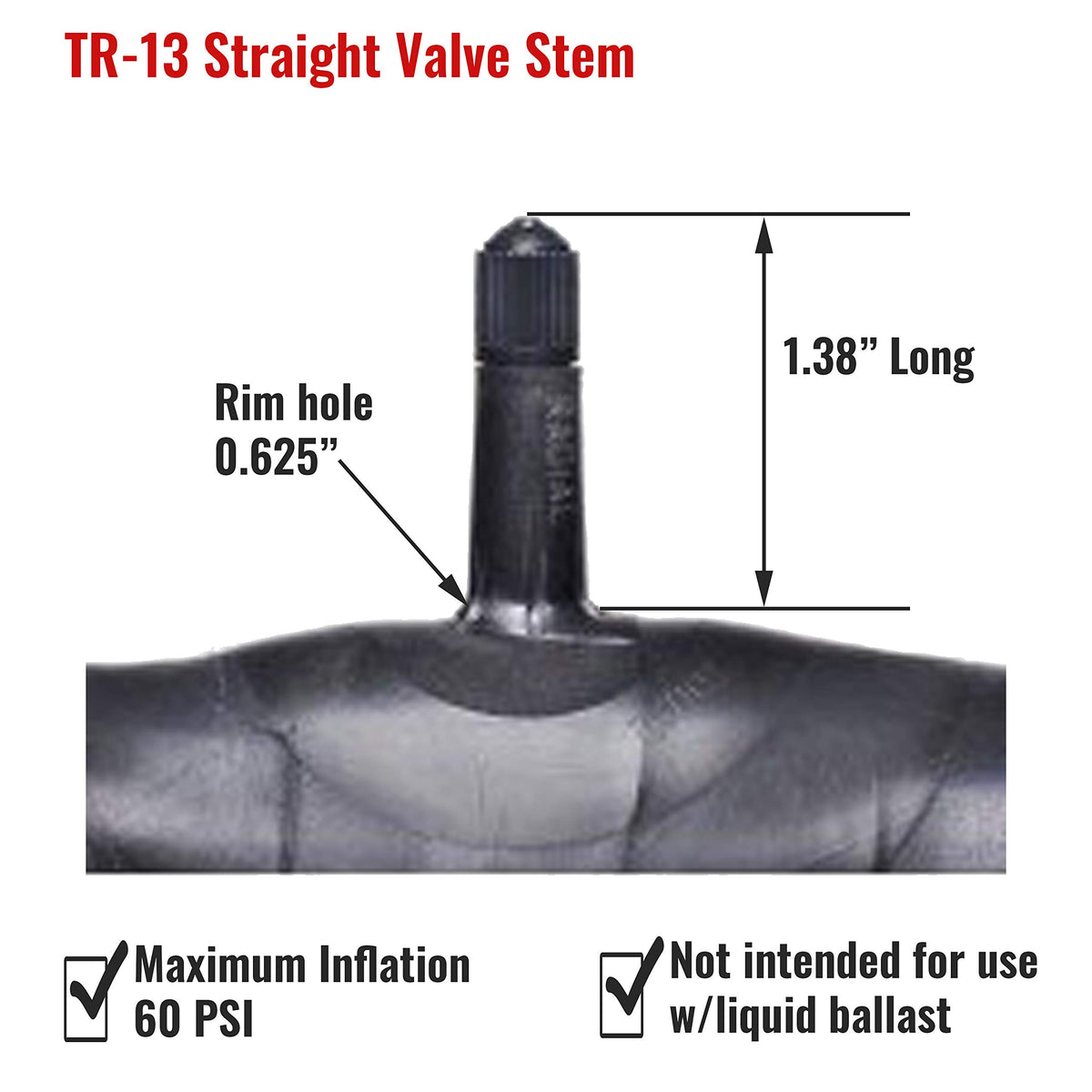 Passenger Tire Inner Tube with Tr13 Rubber Valve P63579