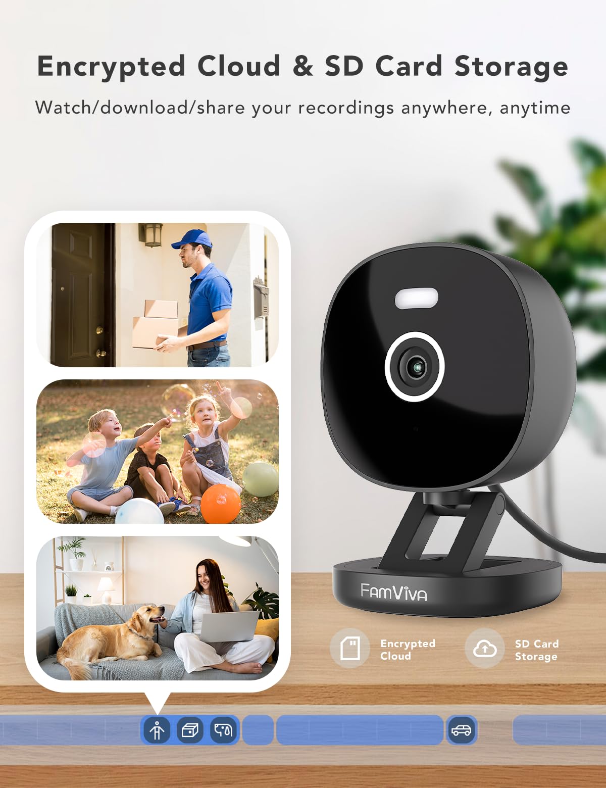 2K Wired Security Camera, Indoor/Outdoor, IP65 Waterproof Color Night Vision, Black O662