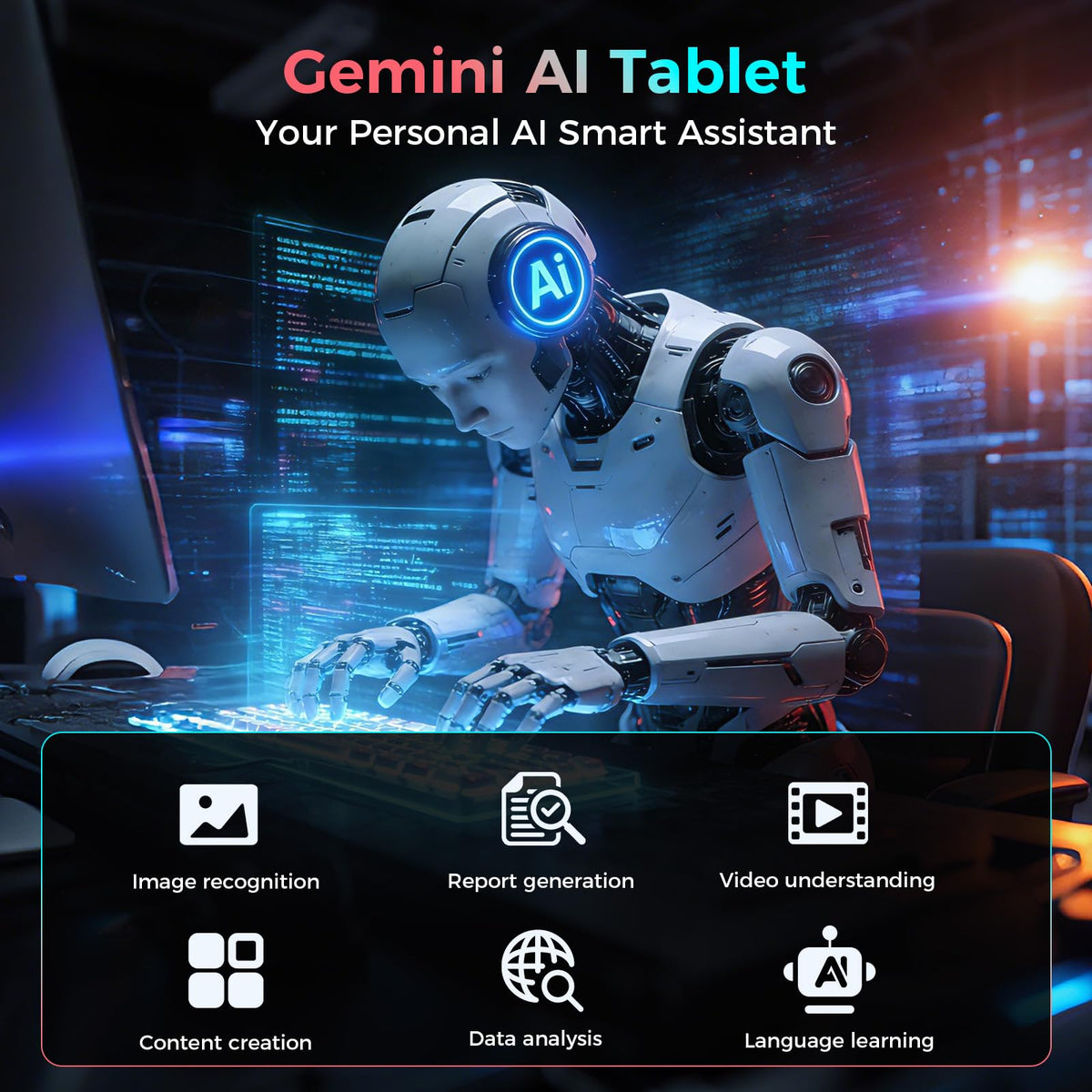 10 inch Android 16 Tablet with Black Case G345