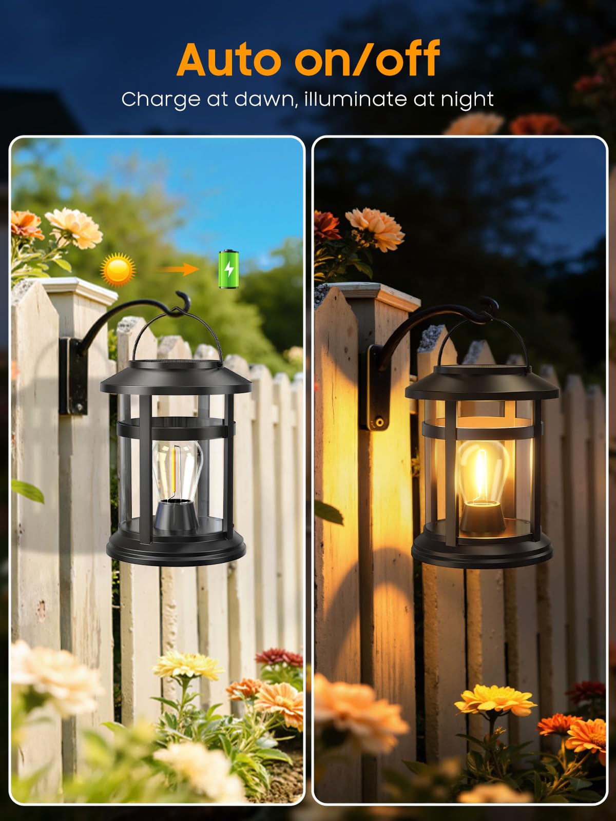 2 Pack Waterproof Solar Lantern Outdoor T783998