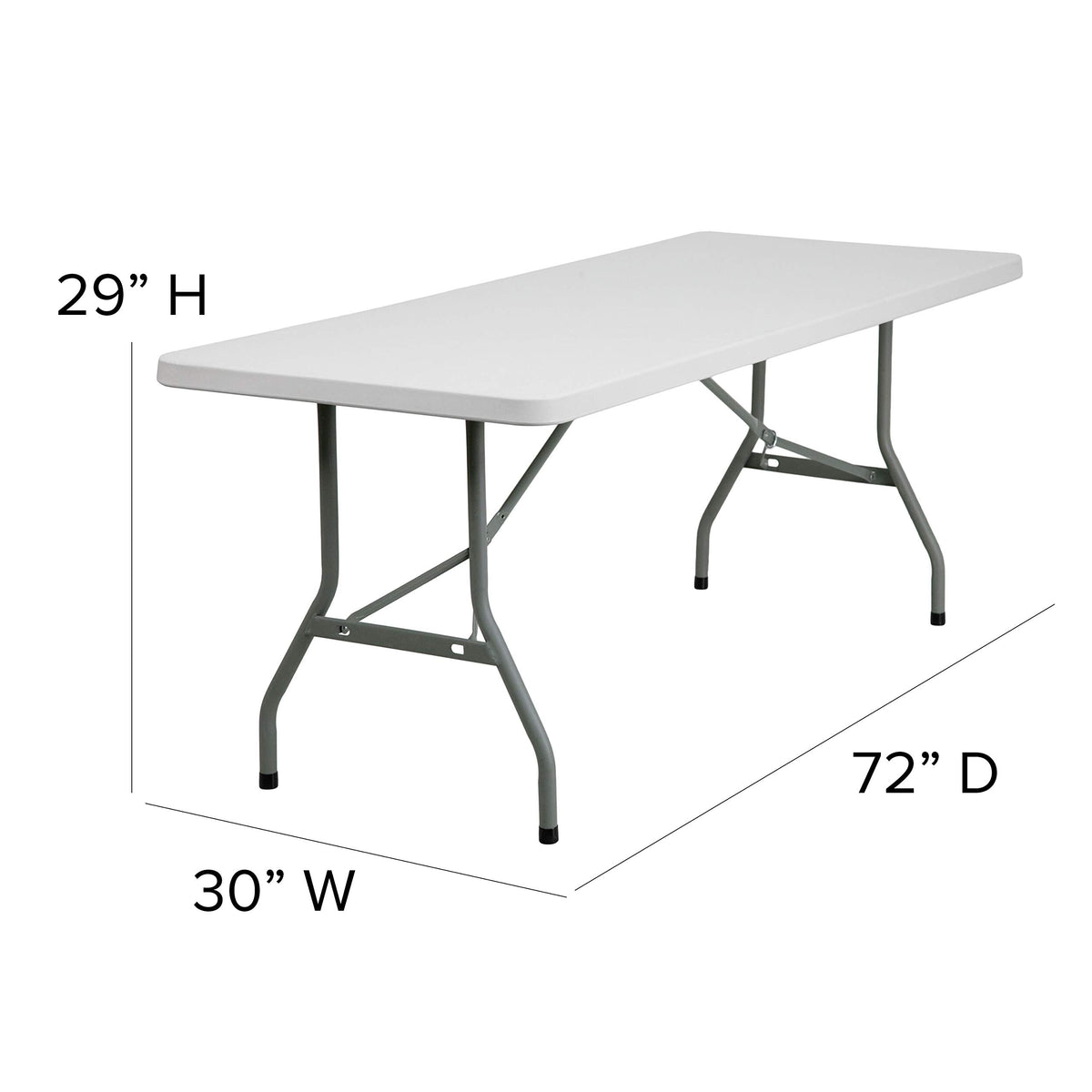6-Foot White Plastic Folding Table A32017