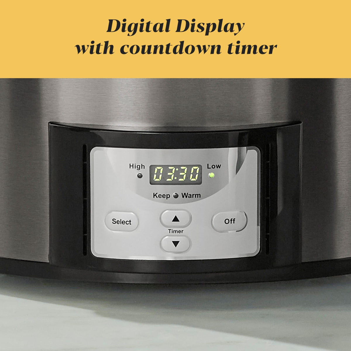 Programmable Slow Cooker, Stainless Steel, 6 Quart Oval D8173