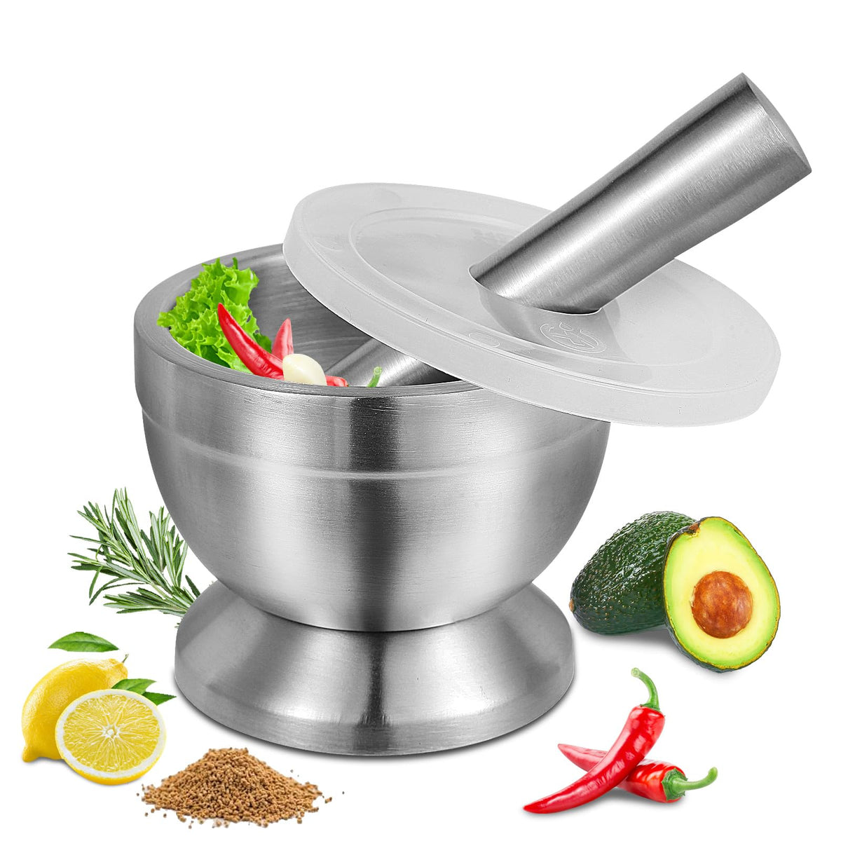 Mortar and Pestle Set Stainless Steel S942