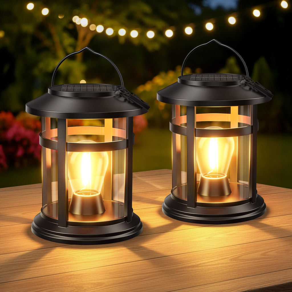 2 Pack Waterproof Solar Lantern Outdoor T783998