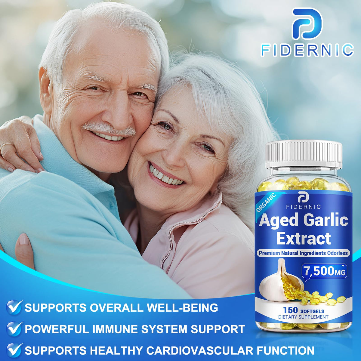 Odorless Organic Garlic Supplement 150 Softgels P928945