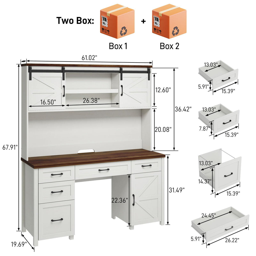 67" H Executive Desk with File Drawer N6175