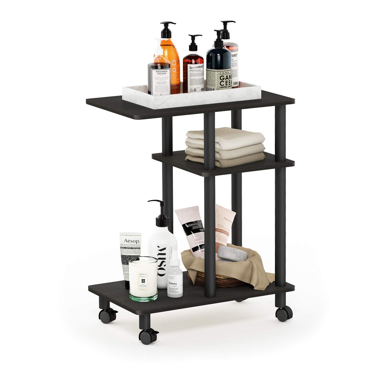 C Shaped Side Table with Casters E877