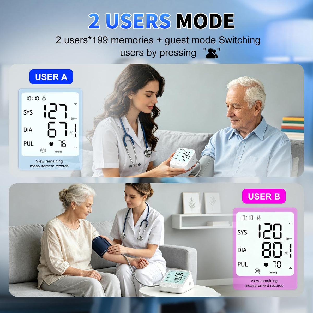 Upper Arm Blood Pressure Monitor, Automatic Digital with Voice Broadcast, Backlit LED Display, Adjustable Cuff V75607