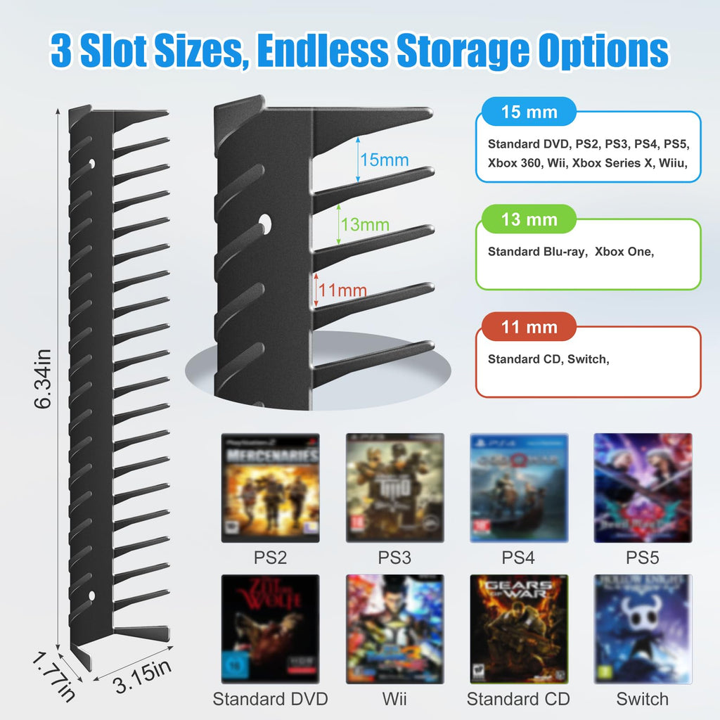 4 Pack Wall Mount Metal DVD Shelf R14052