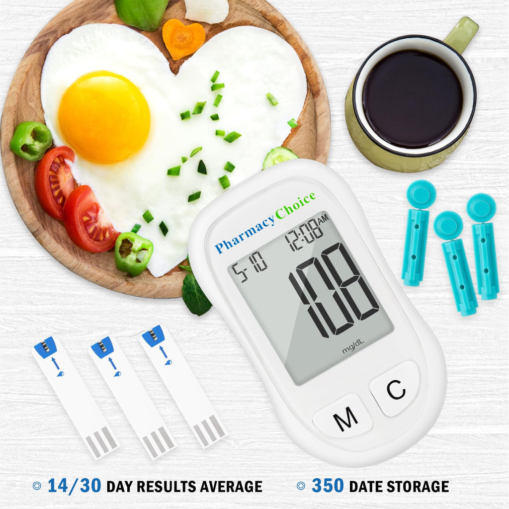 Blood Glucose Monitor Kit, 100 Strips, Meter, Lancing Device U36915