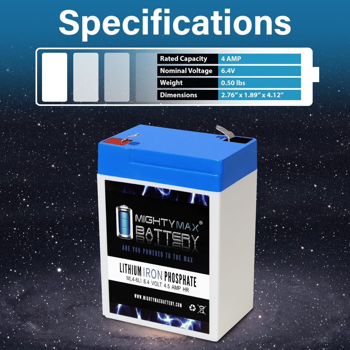 6V 4.5AH Lithium Replacement Battery I225