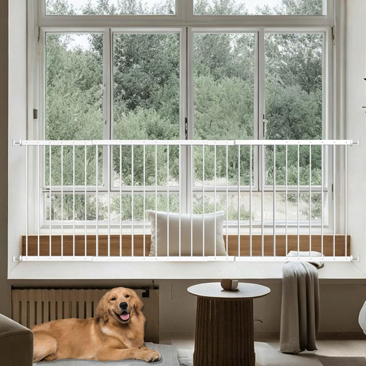 Adjustable White 4 Panel Window Guards P967
