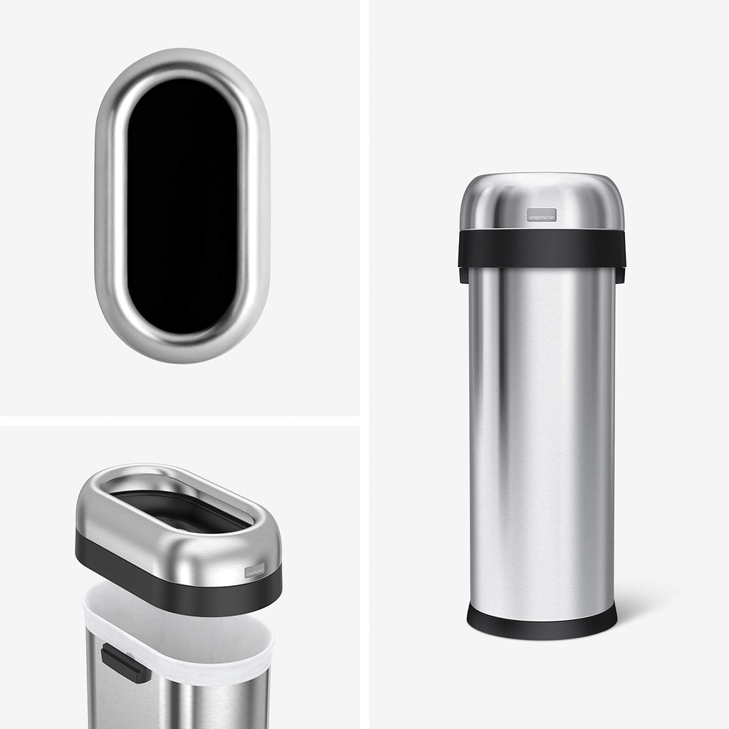 50 Liter Brushed Stainless Steel Open Top Trash Can X735