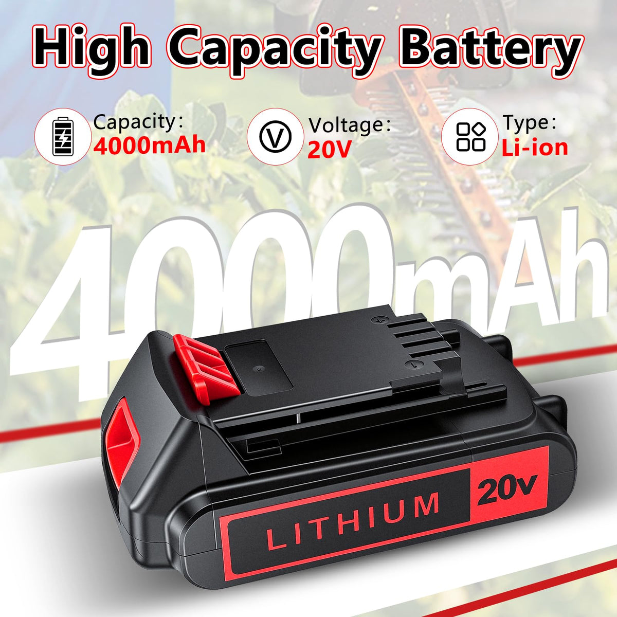 2-Pack 4.0Ah 20V Lithium Battery L8147
