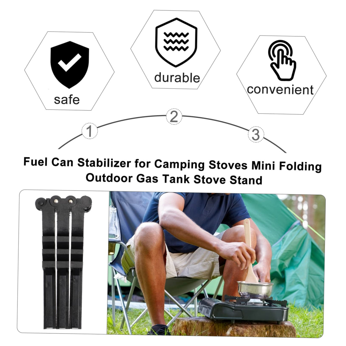Compact Folding Propane Camp Stove Canister Stand W77551