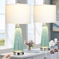 26" Glass Table Lamps with USB A+C Ports & Outlet C477731
