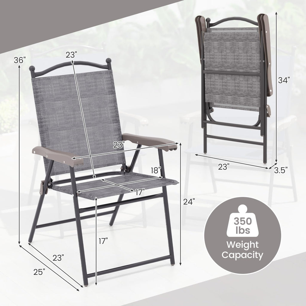 Set of 2 Grey Patio Folding Chairs L10869
