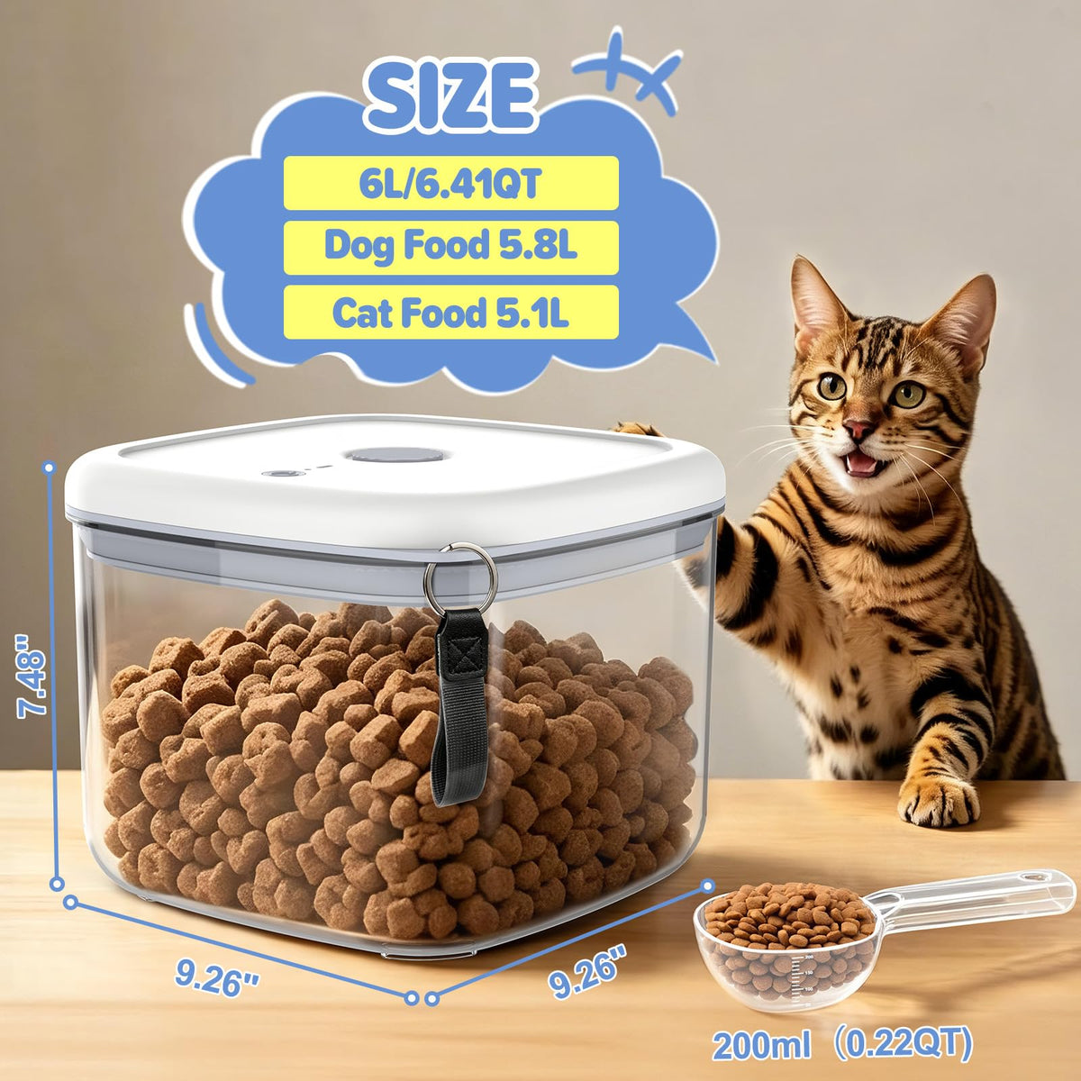 Cat Food Storage Containers With Scooper J37650