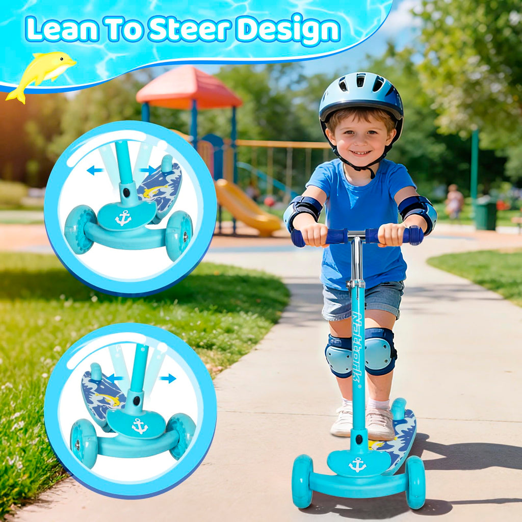 3-Wheel Toddler Kick Scooter with Light-Up Wheels E2159