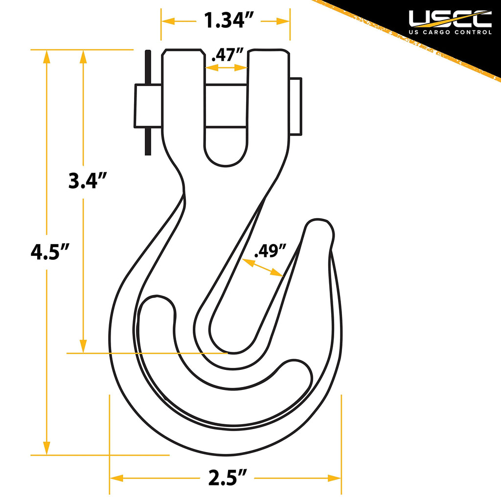 3/8 Inch Clevis Grab Hook 4-Pack Grade 70 J694654