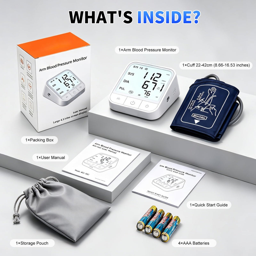 Upper Arm Blood Pressure Monitor, Automatic Digital with Voice Broadcast, Backlit LED Display, Adjustable Cuff V75607