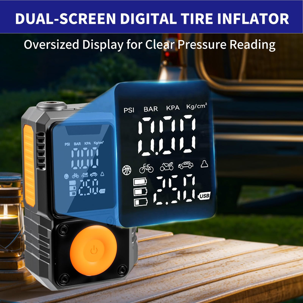 Portable 150PSI Cordless Tire Inflator with Pressure Gauge E712805