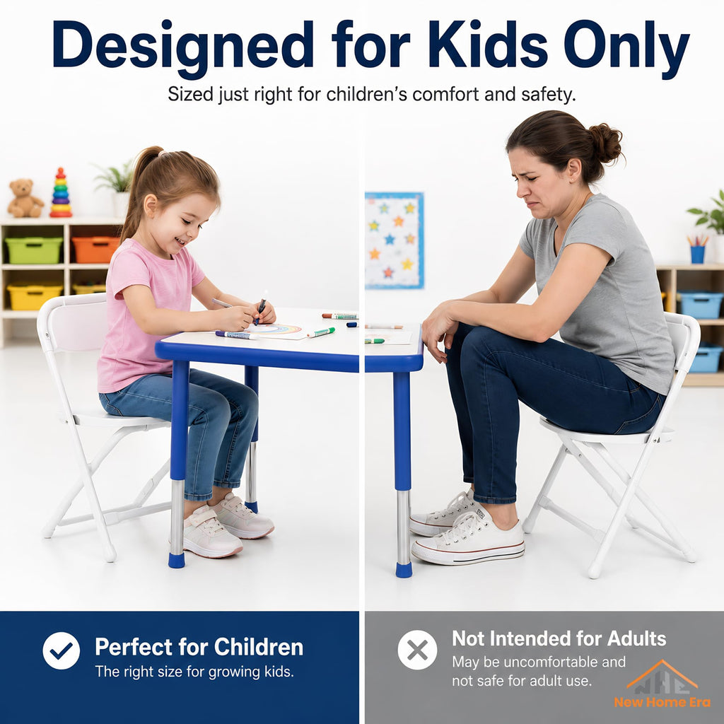 White Kids Plastic Folding Chair with Steel Frame J48320