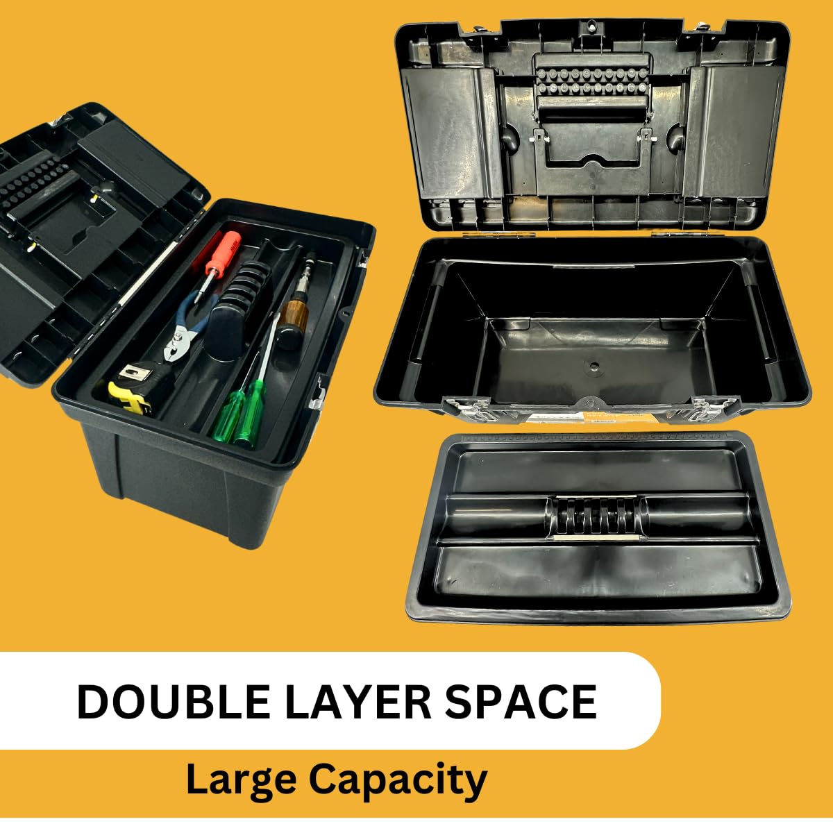 Plastic Tool Box with Metal Latches V344234