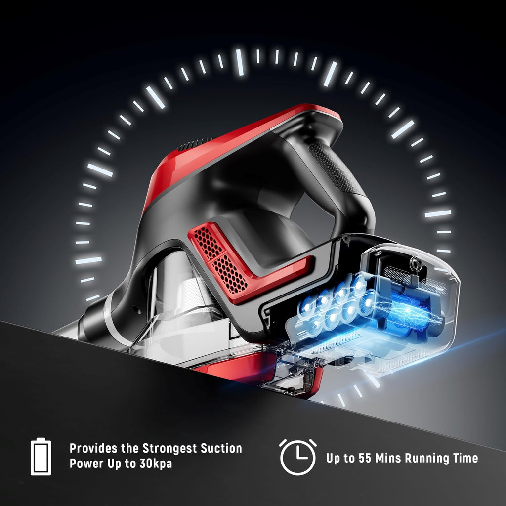 Cordless Stick Vacuum 45Kpa 1.5L Lightweight Handheld Vacuum F859