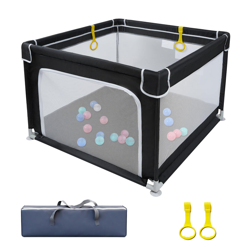 Baby Playpen with Mesh and Anti-Slip Base B491