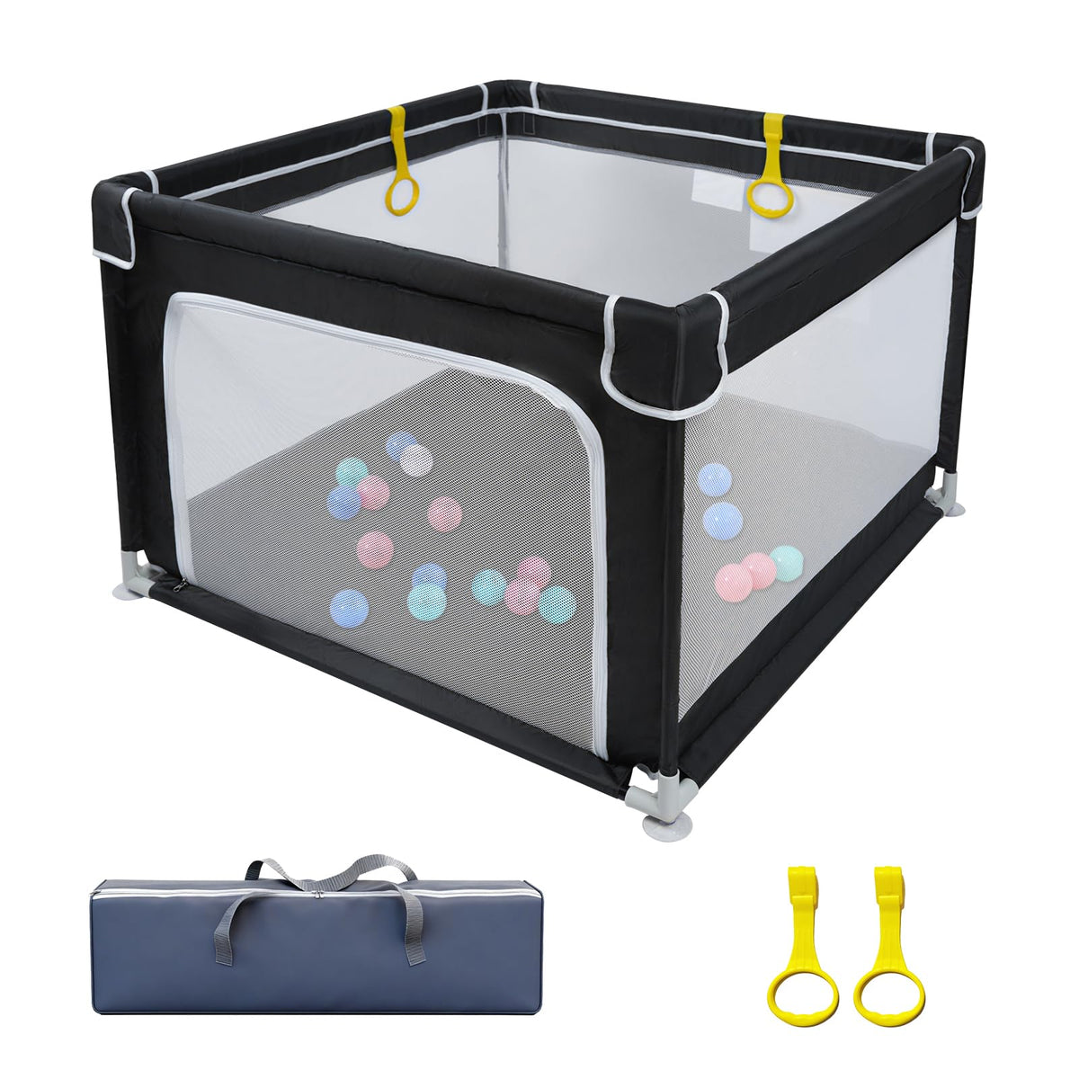 Baby Playpen with Mesh and Anti-Slip Base B491