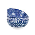 Ceramic 53 OZ Salad Bowls Set, Set of 3, Vintage Blue E733