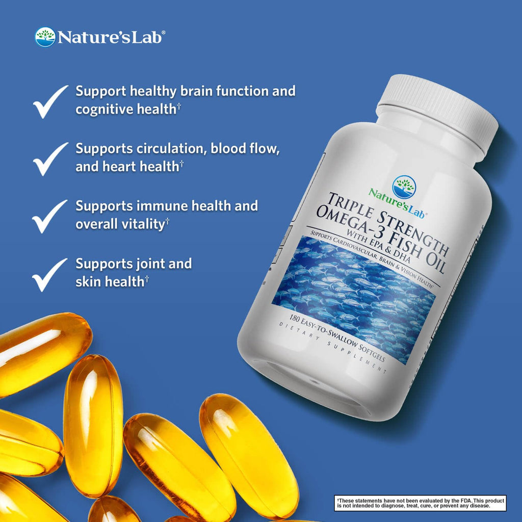 Triple Strength Omega-3 Fish Oil with EPA & DHA 180 Softgels D306569