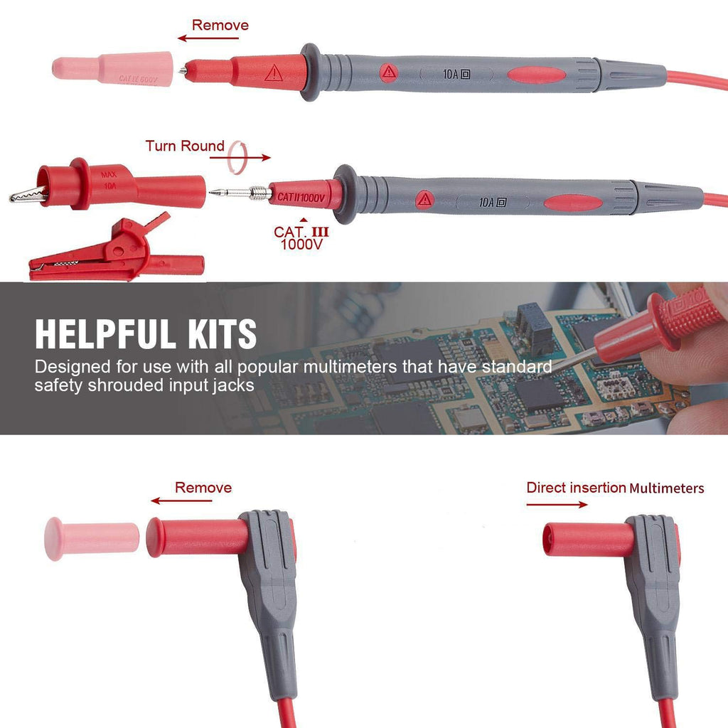 Silicone Multimeter Test Leads with Alligator Clips R116821