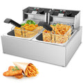 Commercial 3400W Electric Deep Fryer with 2x6.35QT Baskets Y677397