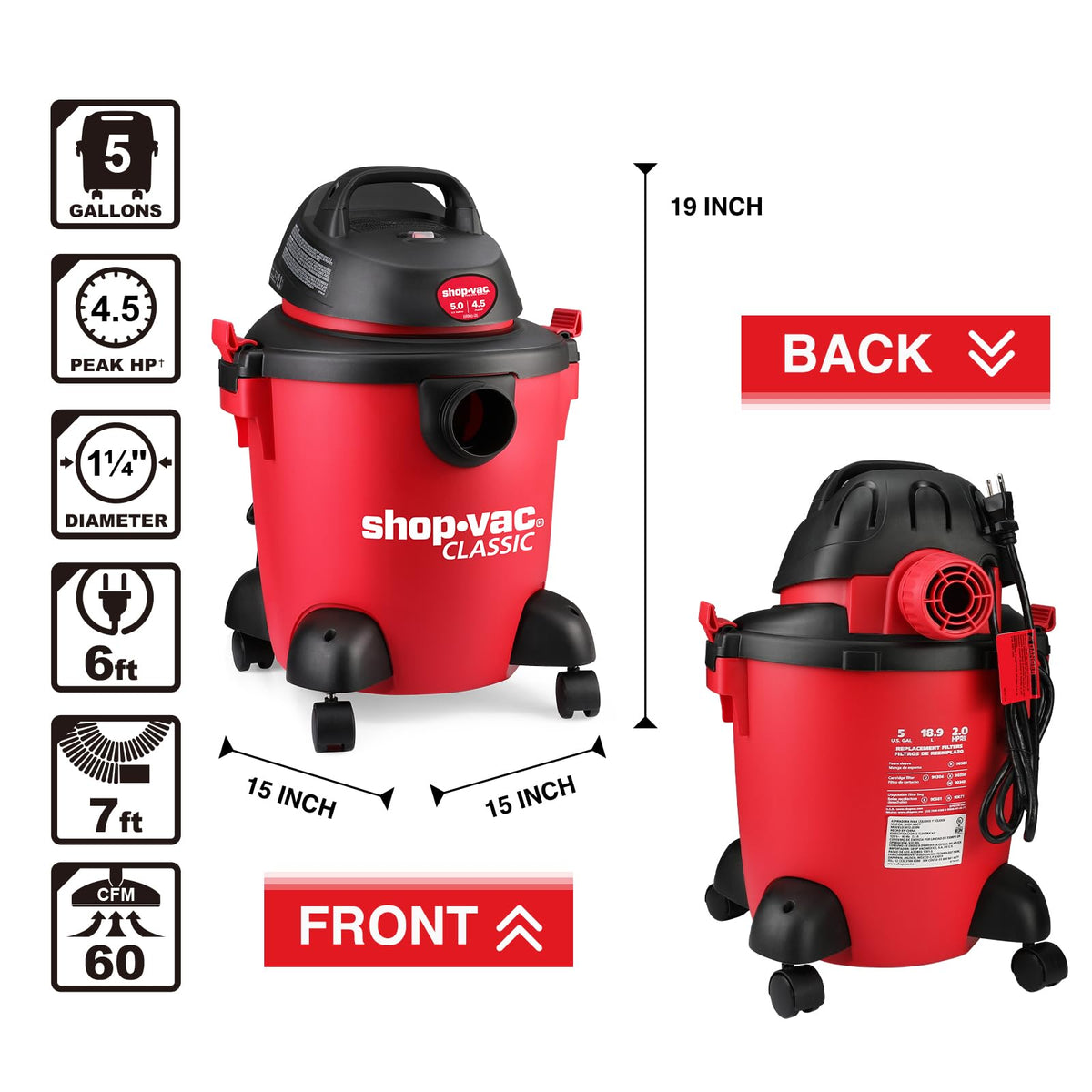 5 Gallon Wet/Dry Vacuum with Blower N1047