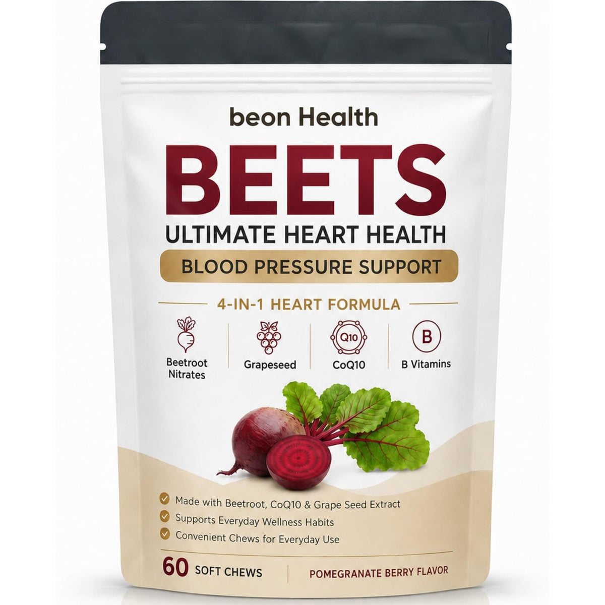 500mg Beetroot CoQ10 Grape Seed Extract Chews S911