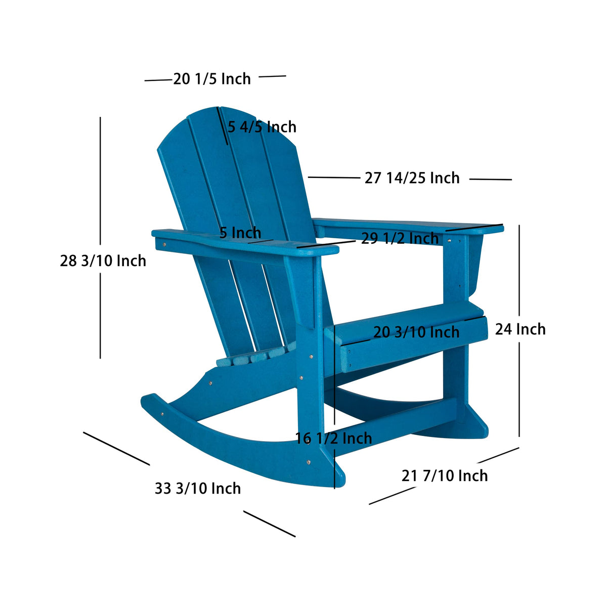 Pacific Blue Poly Adirondack Chair X9077