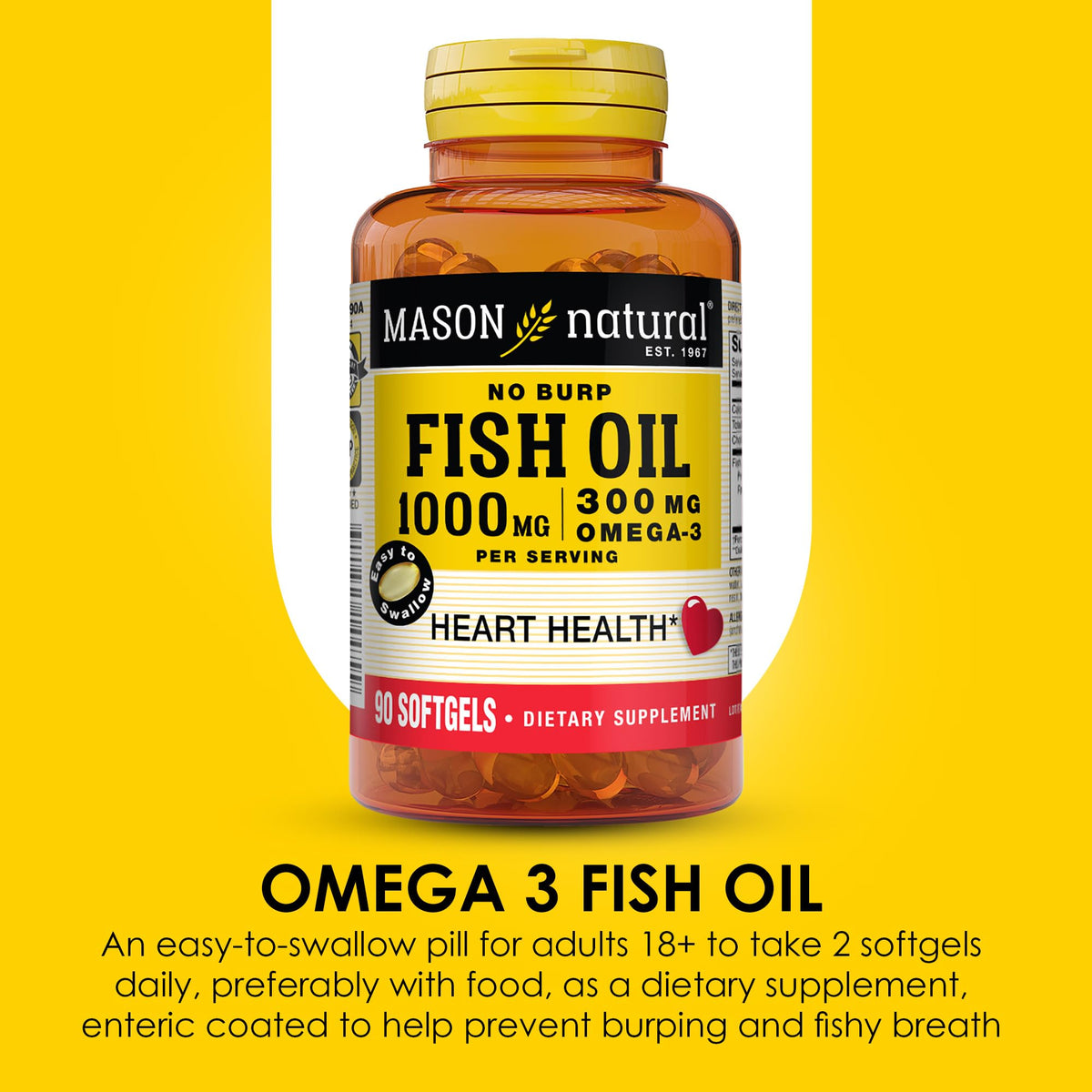 Omega 3 Fish Oil 1000mg 90 Softgels Pack of 3 O3479
